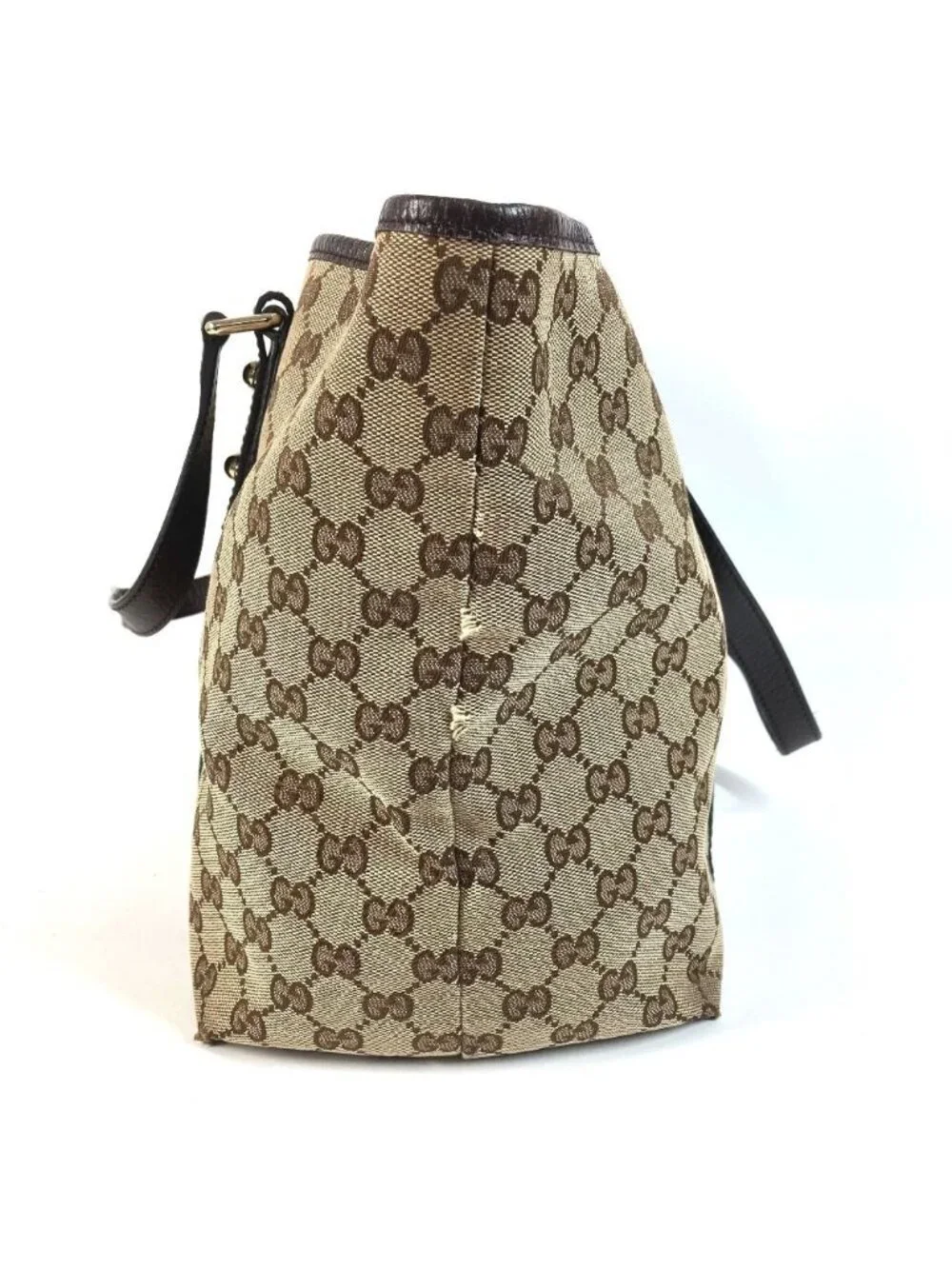 Gucci Shoulder Bag GG Logo Sherry Line Canvas Leather Beige - Picture 3 of 9
